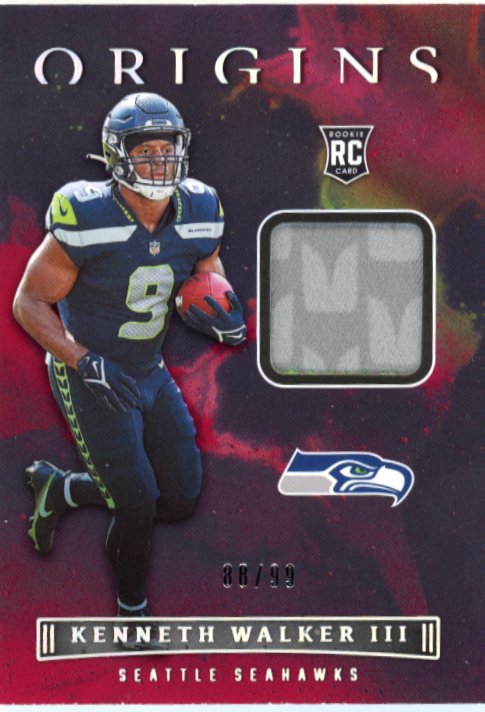 2022 Panini Origins Kenneth Walker III RC #ROP-KWA - Relic #/99 Seahawks