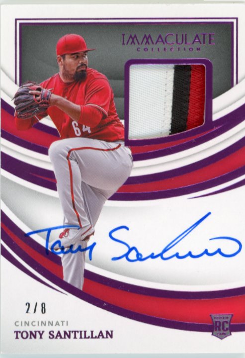 2022 Panini Immaculate Collection Tony Santillan RC #IMA-TS - Pink Relic #/8 Red