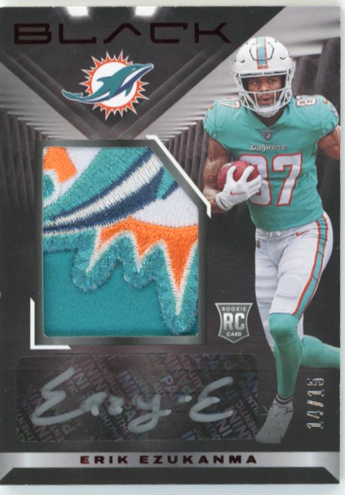 2022 Panini Black Erik Ezukanma RC #237 - Relic Red #/15 Dolphins