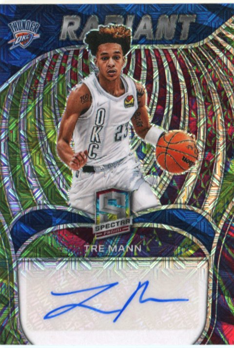 2021/22 Panini Spectra Tre Mann Radiant # RSI-TRE - Autograph #/25 Thunder