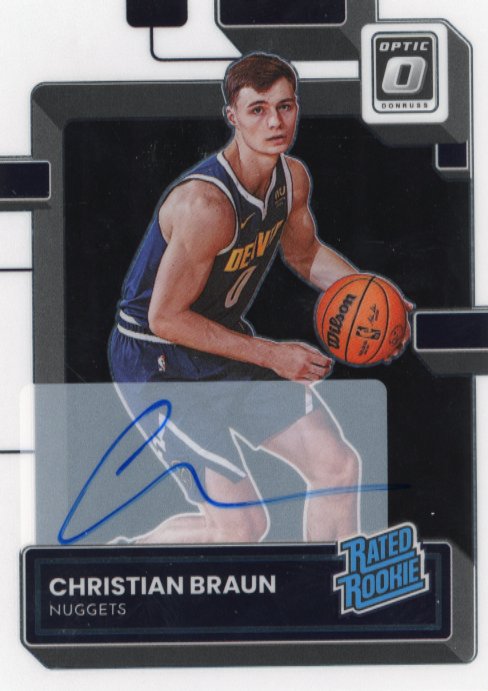 2022/23 Panini Donruss Optic Christian Braun Rated Rookie #238 - Autograph Nuggets