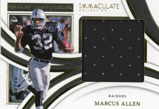 2022 Panini Immaculate Collection Marcus Allen Hall of Fame Jerseys #IHOF-MAL - Relic Gold #/49 Raiders