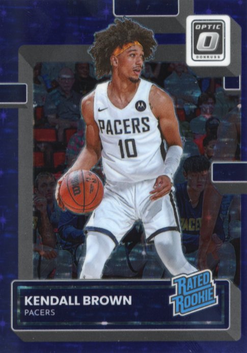 2022/23 Panini Donruss Optic Kendall Brown Rated Rookie #217 - Purple Stars #/17 Pacers