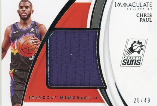 2020/21 Panini Immaculate Collection Chris Paul Standout Memorabilia #SM-CPL - Relic #/49 Suns