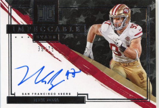 2022 Panini Impeccable Nick Bosa Impeccable Stars #SS-NBO - Autograph #/75 49ers