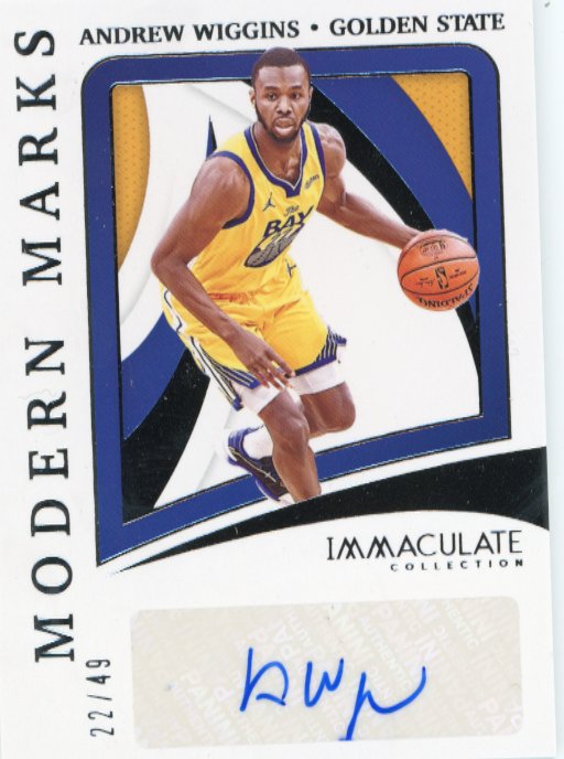 2020/21 Panini Immaculate Collection Andrew Wiggins Modern Marks #MM-AWG - Autograph #/49 Warriors