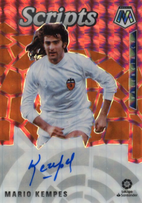 2020/21 Panini Mosaic Scripts Mario Kempes #S-MKE - Autograph Red Valencia CF