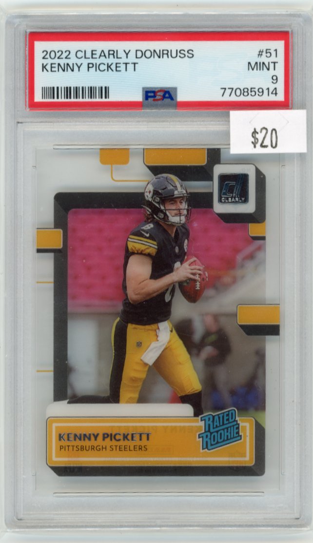 2022 Panini Clearly Donruss Kenny Pickett Rated Rookie #51 - PSA 9 Steelers