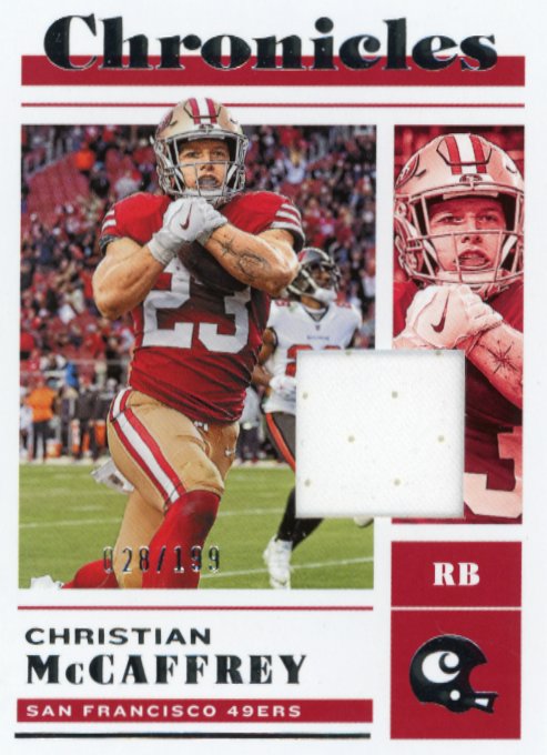 2022 Panini Chronicles Christian McCaffrey #29 - #/199 Relic 49ers