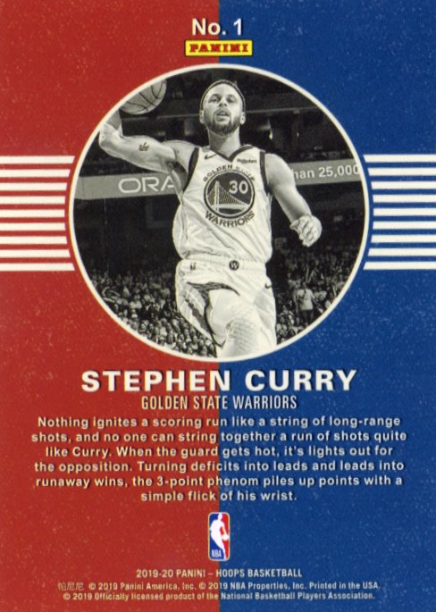 2019/20 Panini NBA Hoops Stephen Curry Spark Plugs #1 - Warriors