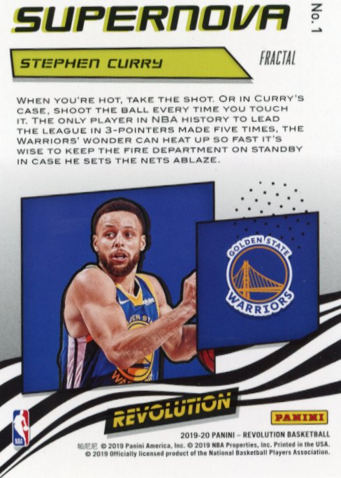 2019/20 Panini Revolution Stephen Curry Supernova #1 - Fractal Warriors