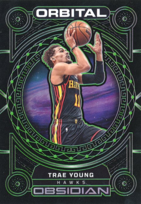 2022/23 Panini Obsidian Trae Young Orbital #22 - Electric Etch Green #/25 Hawks