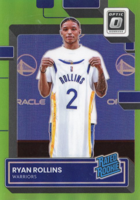 2022/23 Panini Donruss Optic Ryan Rollins Rated Rookie #211 - Lime Green #/149 Warriors