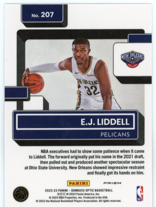 2022/23 Panini Donruss Optic EJ Liddell Rated Rookie #207 - Basketball Emoji Pelicans