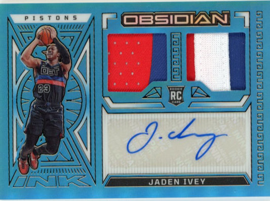 2022/23 Panini Obsidian Jaden Ivey Ink RC #RJI-DJI - Autograph Dual Relic #/27 Pistons