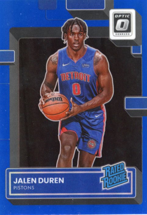 2022/23 Panini Donruss Optic Jalen Duren Rated Rookie #227 - Blue #/49 Pistons