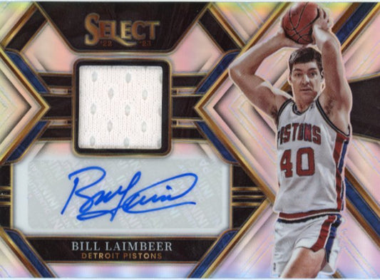 2022/23 Panini Select Bill Laimbeer #AM-BLL - Silver Autograph Relic #/199 Pistons