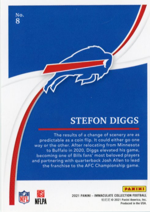 2021 Panini Immaculate Stefon Diggs #8 - #/75 Bills