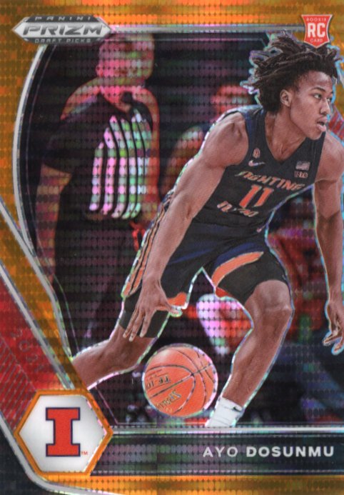 2021 Panini Prizm Draft Picks Ayo Dosunmu RC #20 - #/49 Orange Pulsar Bulls