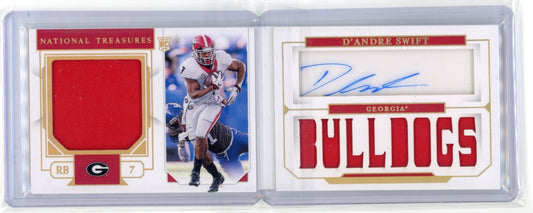 2020 Panini National Treasures Collegiate D'Andre Swift RC #9 - #/30 Autograph Dual Relic Booklet Bulldogs