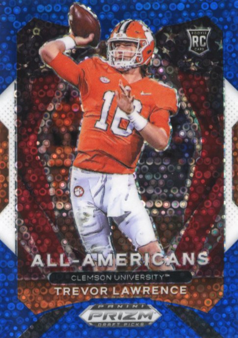 2021 Panini Prizm Draft Picks Trevor Lawrence All-Americans RC #181 - Blue Disco Jaguars