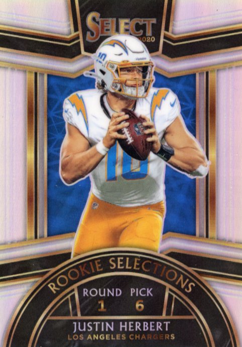 2020 Panini Select Justin Herbert Rookie Selections RC #RS-4 - Silver Chargers
