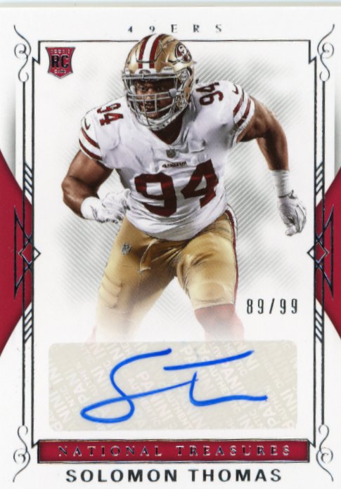 2017 Panini National Treasures Solomon Thomas RC #147 - #/99 Autograph 49ers