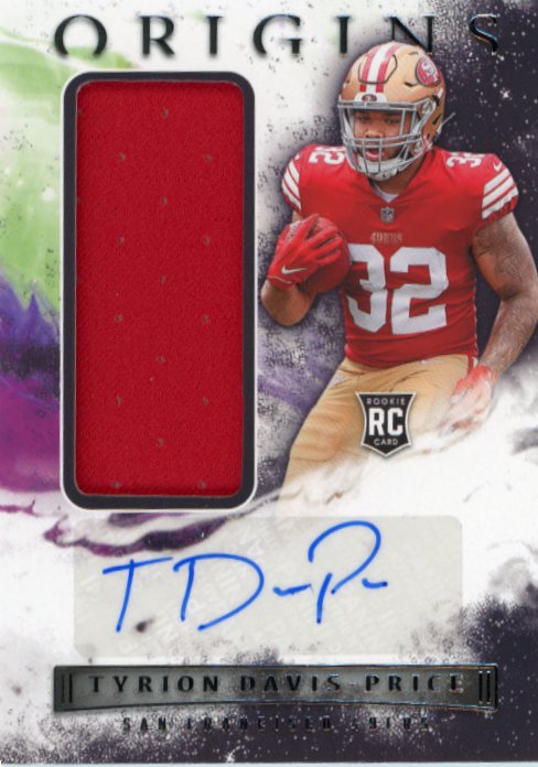 2022 Panini Origins Tyrion Davis-Price RC #179 - Autograph Relic 49ers