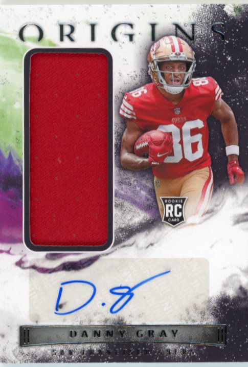 2022 Panini Origins Danny Gray RC #184 - Autograph Relic 49ers