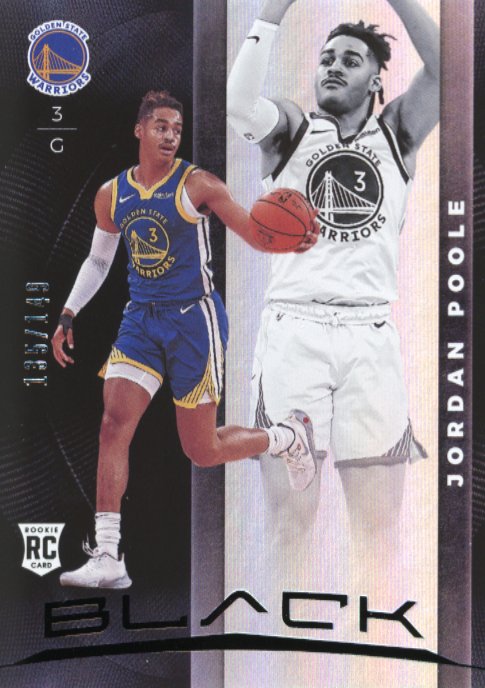 2019/20 Panini Black Jordan Poole RC #82 - #/149 Warriors