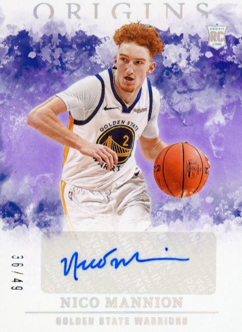 2020/21 Panini Origins Nico Mannion RC #RA-MAN - #/49 Autograph Warriors