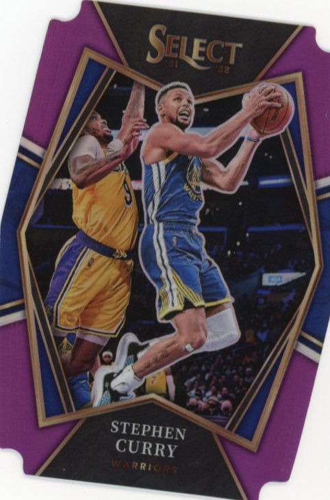 2021/22 Panini Select Stephen Curry Premier Level #121 - #/99 Purple Die-Cut Warriors