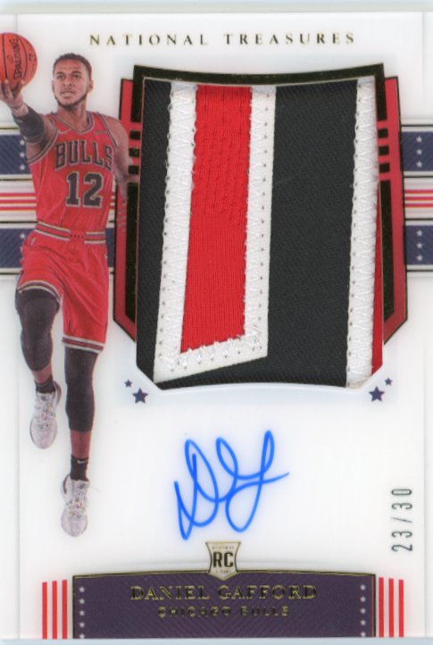 2019/20 Panini National Treasures Daniel Gafford RC #145 - #/30 Autograph Relic Bulls