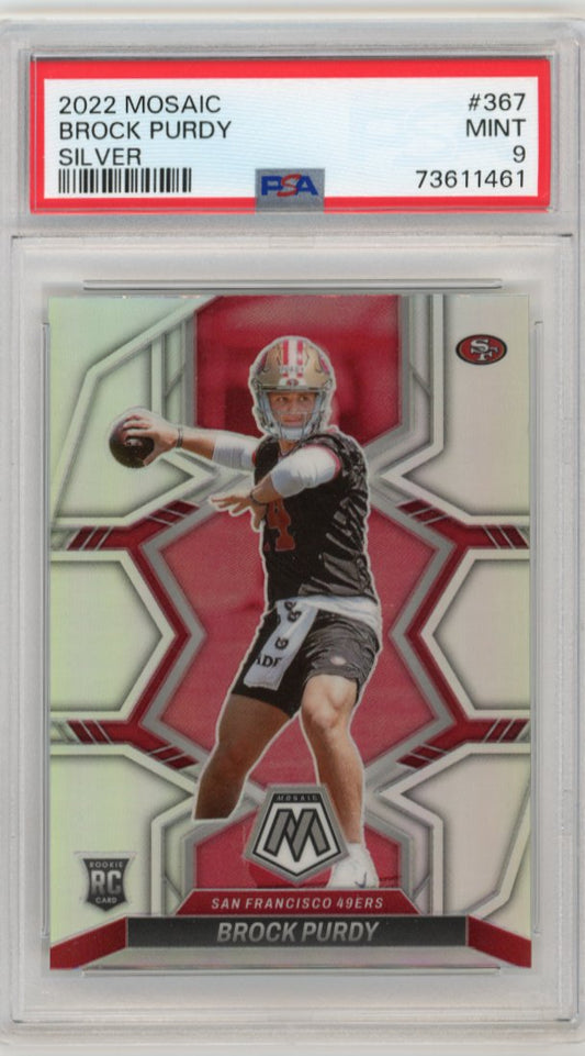 2022 Panini Mosaic Brock Purdy RC #367 - Silver PSA 9 49ers