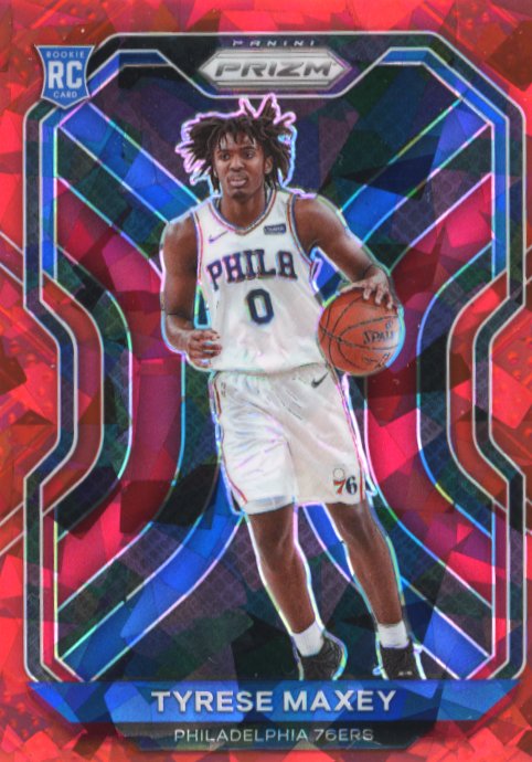 2020/21 Panini Prizm Tyrese Maxey RC #256 - Red Cracked Ice 76ers