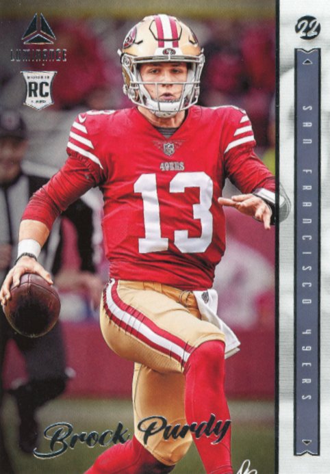 2022 Panini Chronicles Luminance Brock Purdy RC #213 - Teal 49ers