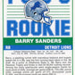 1989 Score Barry Sanders RC #257 - Lions
