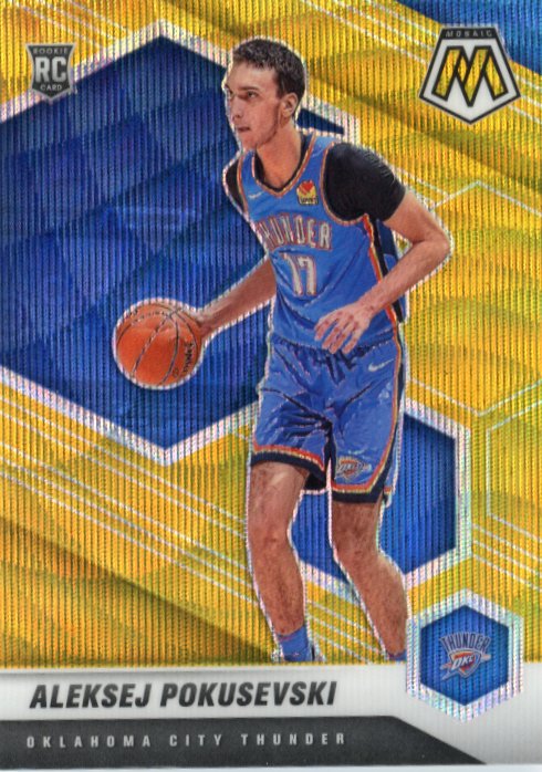 2020/21 Panini Mosaic Aleksej Pokusevski RC #226 - Yellow Wave Thunder