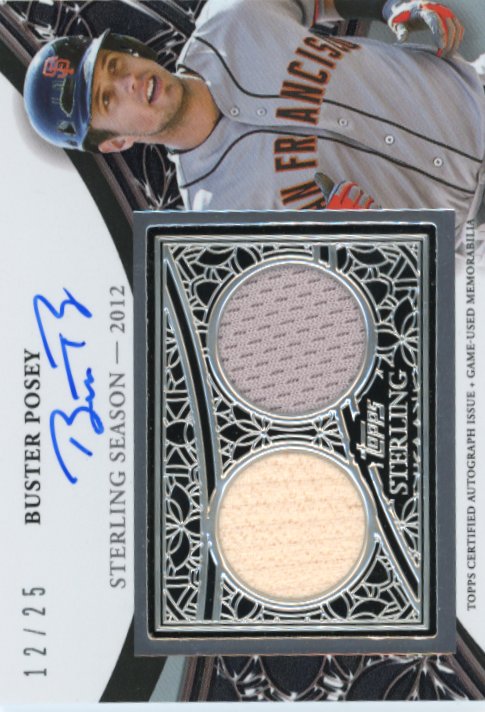 2023 Topps Sterling Buster Posey #SSAR-BP - Dual Patch Autograph #/25 Giants