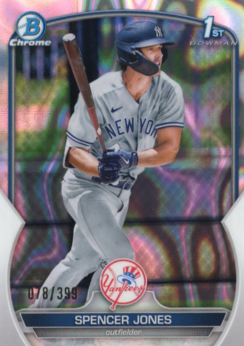 2023 Bowman Chrome Spencer Jones 1st #BCP-139 - #/399 Lava Yankees