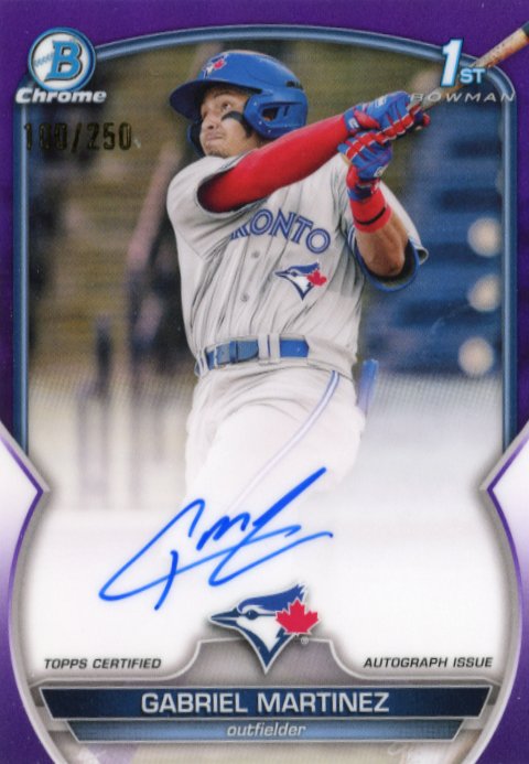 2023 Bowman Chrome Gabriel Martinez 1st #CPA-GMA - #/250 Purple Autograph Blue Jays