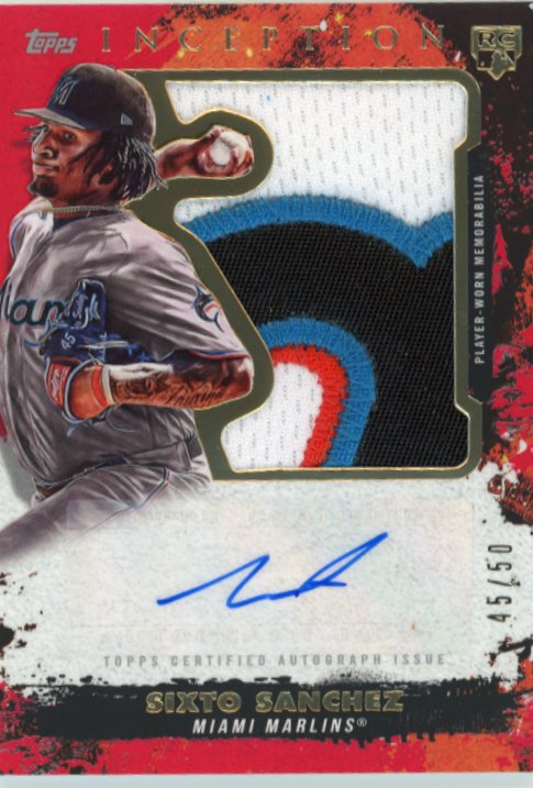 2021 Topps Inception Sixto Sanchez RC #AJP-SS - #/50 Patch Autograph Marlins