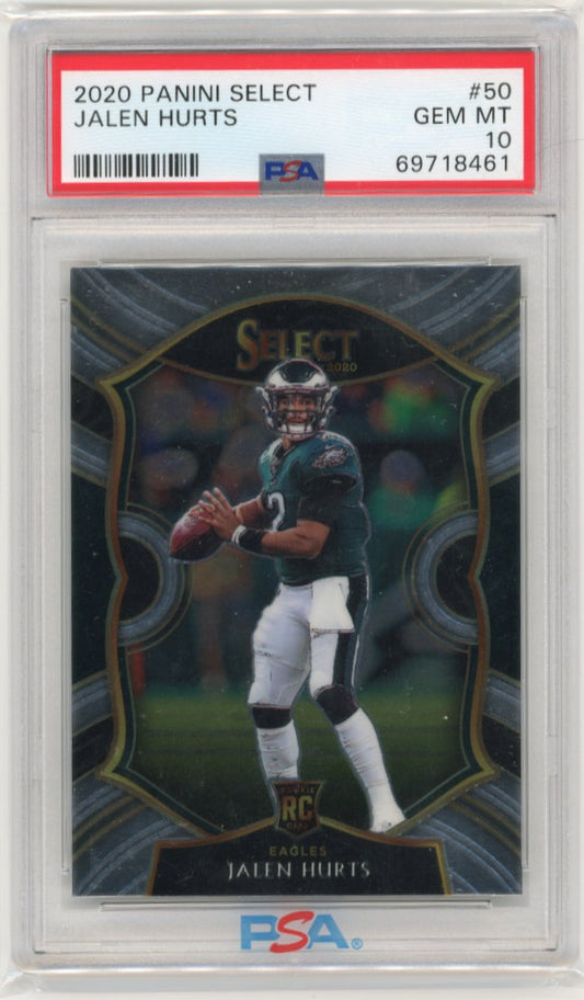 2020 Panini Select Jalen Hurts RC #50 - PSA 10 Eagles