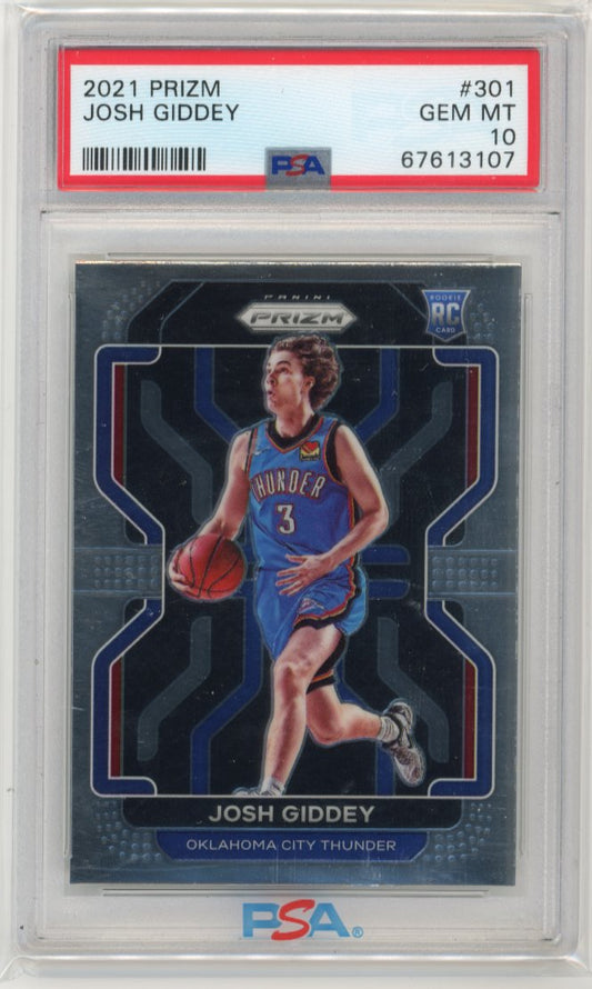 2021 Panini Prizm Josh Giddey RC #301 - PSA 10 Thunder