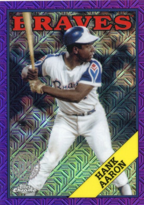 2023 Topps Chrome Hank Aaron #T88CU-90 - #/75 Purple Mojo Braves