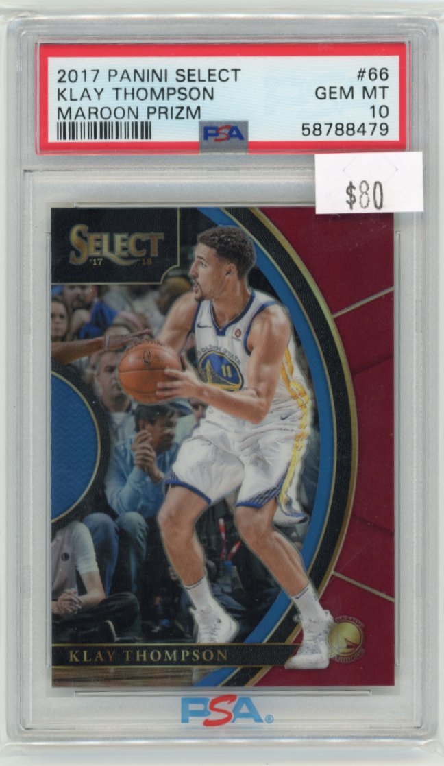 2017 Panini Select Klay Thompson #66 - #/199 Maroon PSA 10 Warriors