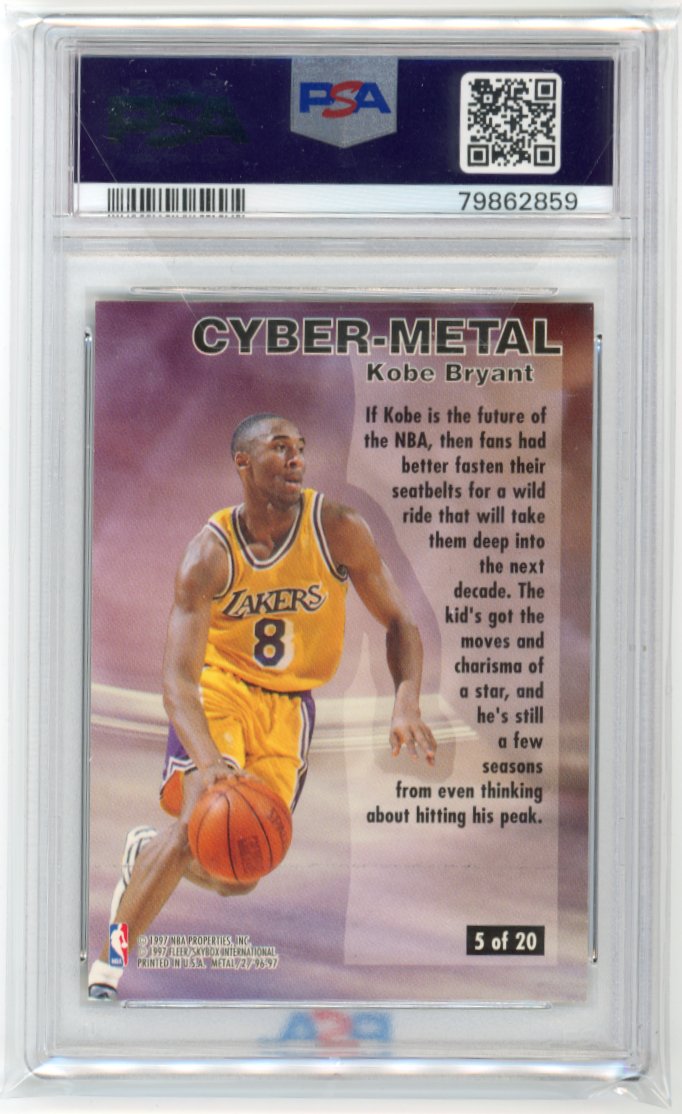 1996 Metal Kobe Bryant #5 - Cyber-Metal PSA 6 Lakers