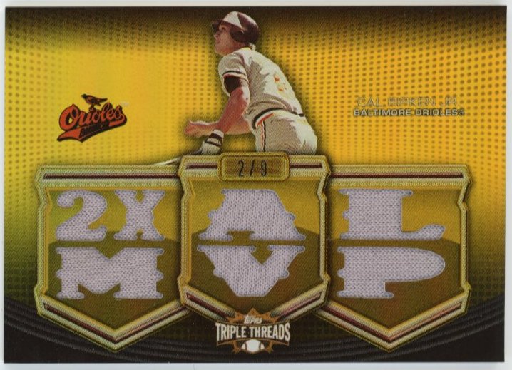 2010 Topps Triple Threads Cal Ripken Jr. #TTR-86 - "2x AL MVP" Relic Gold #/9 Orioles