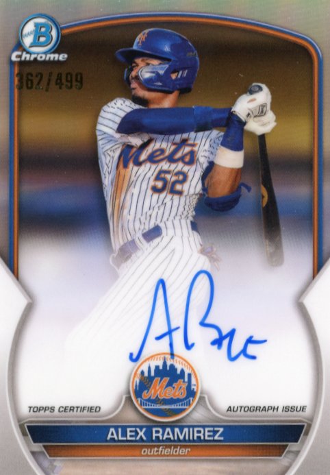 2023 Bowman Chrome Alex Ramirez #CPA-AR - #/499 Autograph Mets