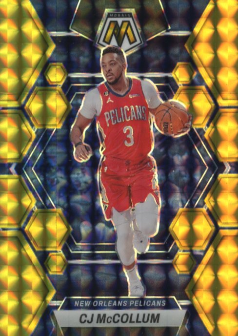 2022/23 Panini Mosaic CJ McCollum #22 - #/10 Gold Pelicans